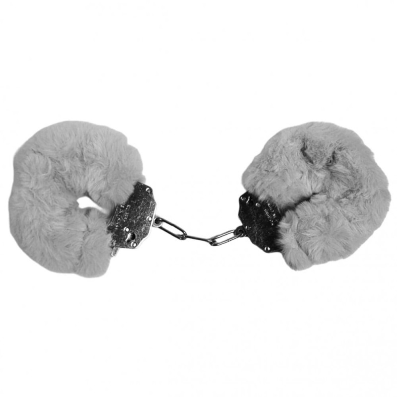 Наручники DS Fetish Plush handcuffs, металл с мехом, серые Наручники DS Fetish Plush handcuffs, металл с мехом, серые