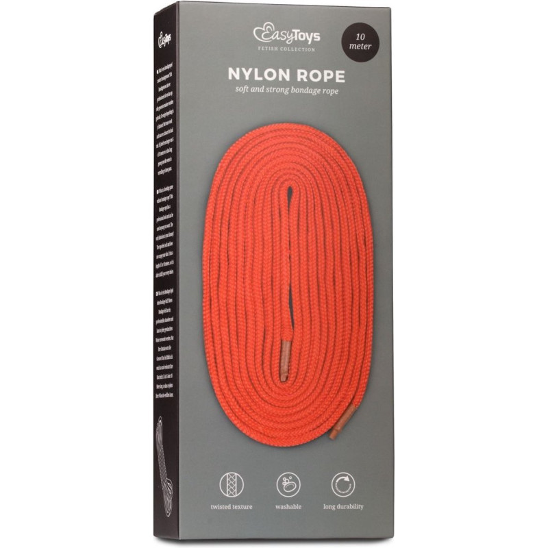 Бондажная веревка EasyToys, нейлоновая, красная, 10 м Бондажная веревка EasyToys, нейлоновая, красная, 10 м