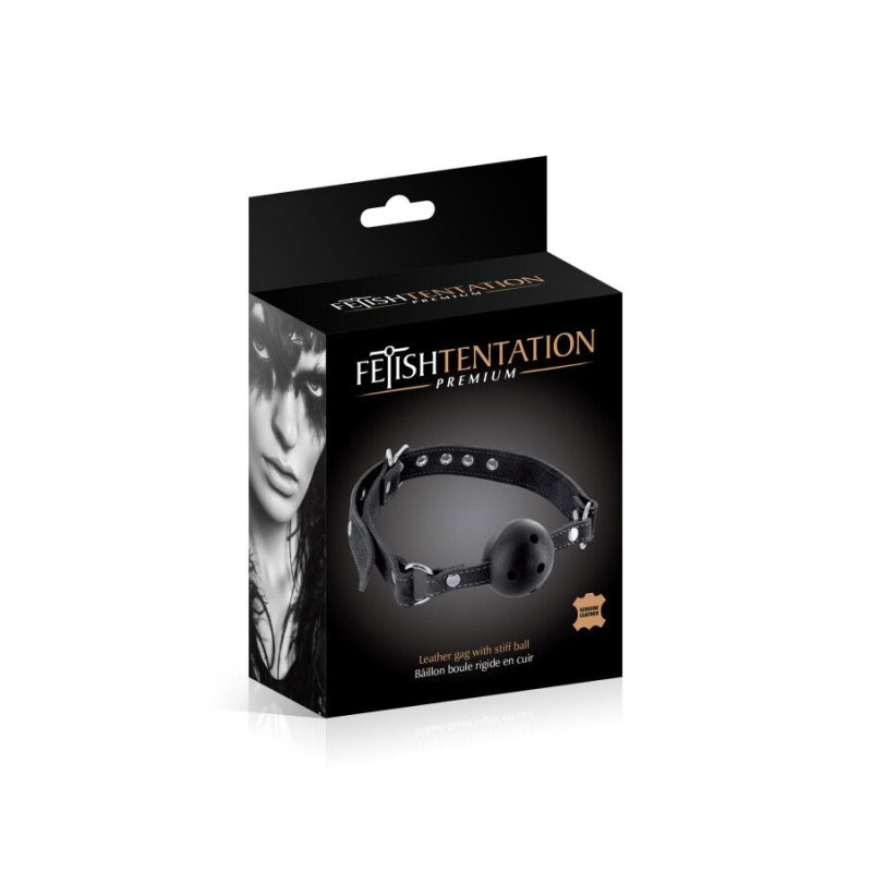 Кляп Fetish Tentation Premium Leather gag with stiff ball Кляп Fetish Tentation Premium Leather gag with stiff ball