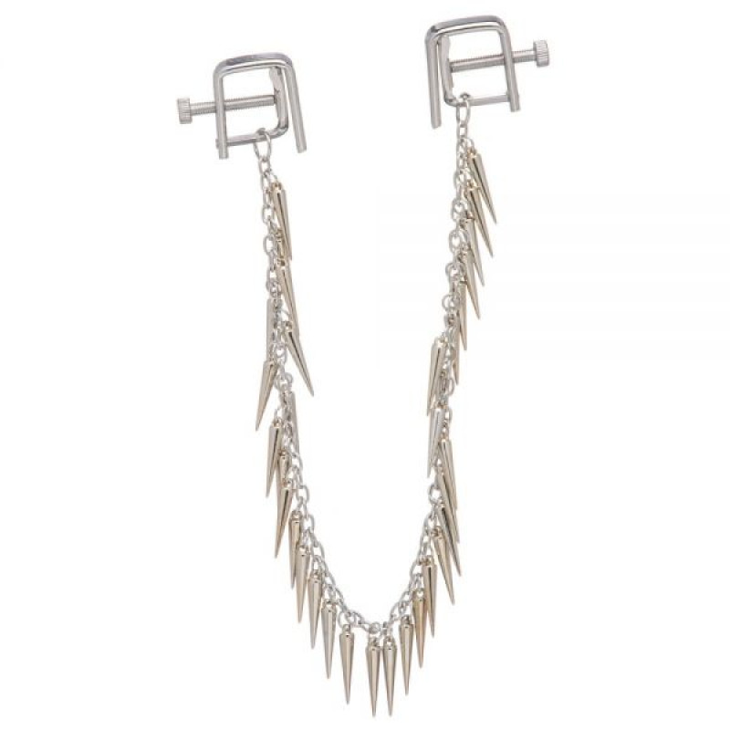 Зажимы на соски Lucky Bay Nipple play квадратные Chain and Spike