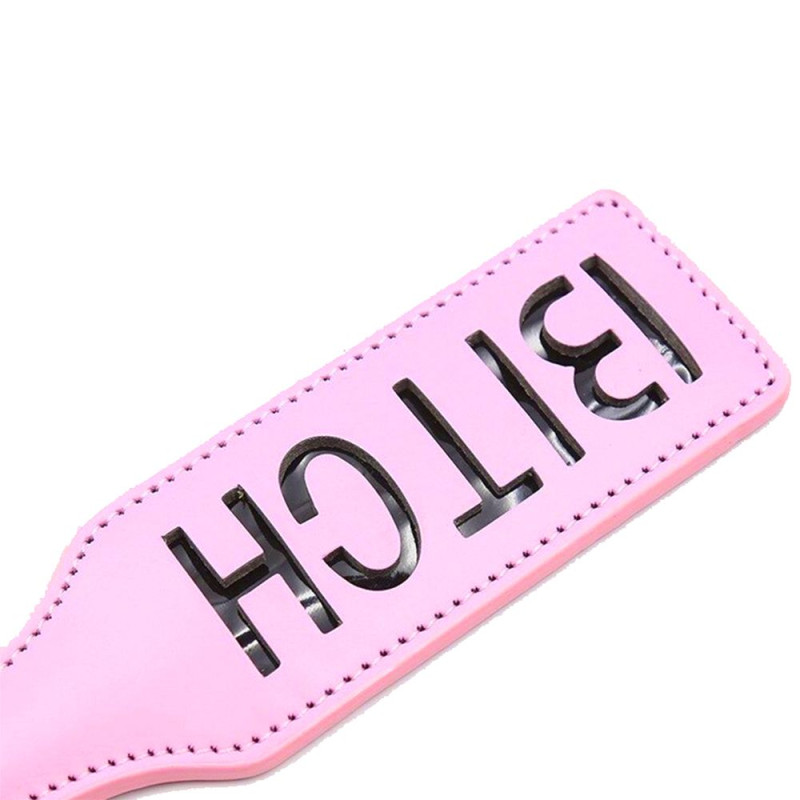 Шльопалка квадратна з написом Bitch PADDLE, рожева, 31,5 см Шльопалка квадратна з написом Bitch PADDLE, рожева, 31,5 см