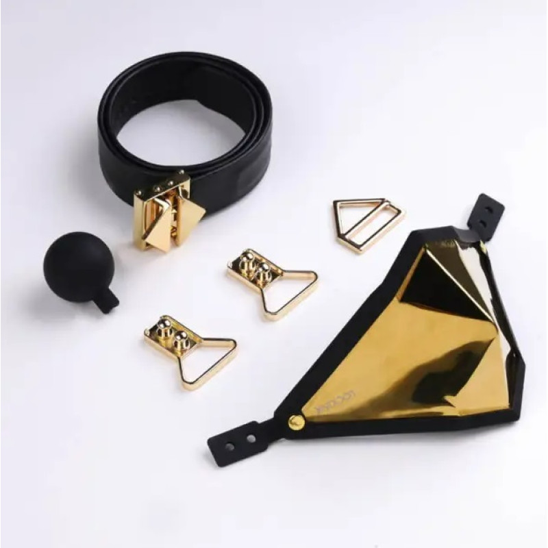 Маска кляп кіберпанк золотиста Lockink Маска кляп кіберпанк золотиста Lockink