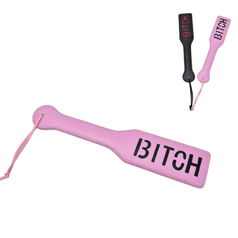 Шльопалка квадратна з написом Bitch PADDLE, рожева, 31,5 см Шльопалка квадратна з написом Bitch PADDLE, рожева, 31,5 см