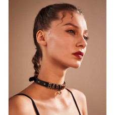 Чокер UPKO с надписью BABY из итальянской кожи, черный с золотой фурнитурой