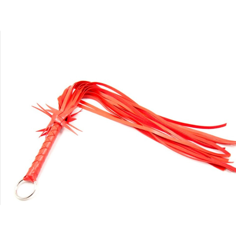 Флогер с цветком DS Fetish Flogger L red with flower 70 см
