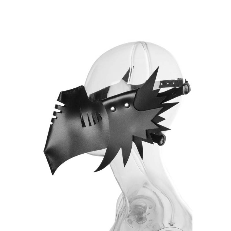 Маска ворон DS Fetish Muzzle 1 шкіра, ручної роботи, чорна Маска ворон DS Fetish Muzzle 1 шкіра, ручної роботи, чорна