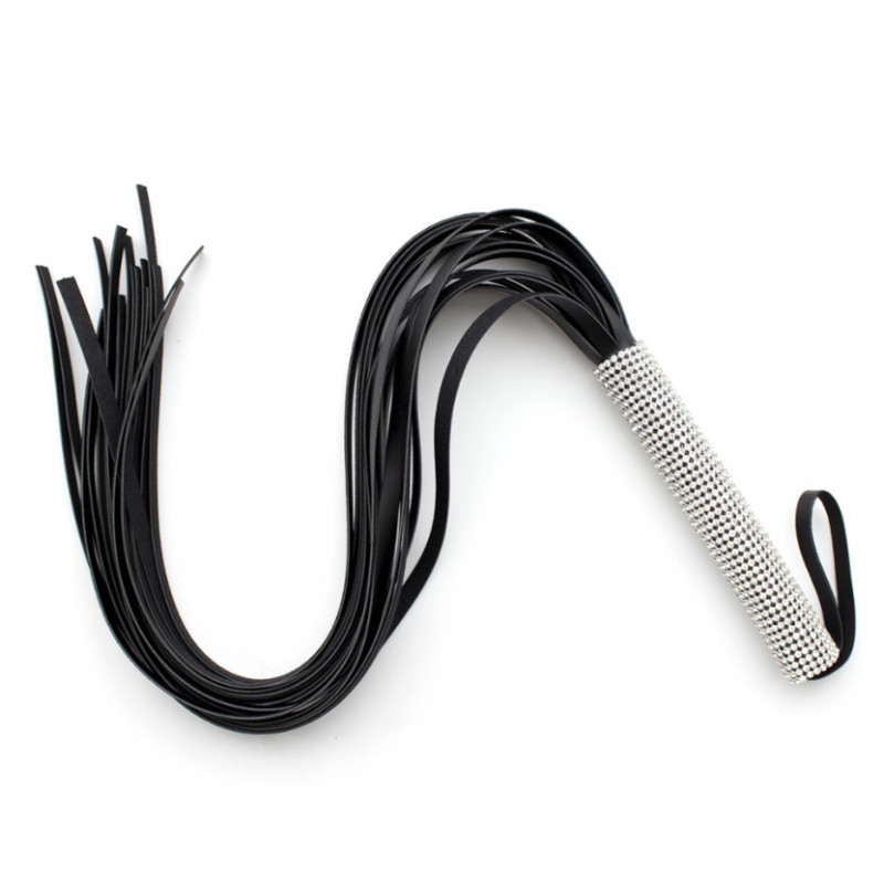 Флогер со стразами DS Fetish Flogger diamond L black, 70 см Флогер со стразами DS Fetish Flogger diamond L black, 70 см
