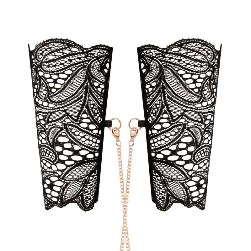 Кружевные наручники и воротник Rosy Gold - Lace Cuffs and Collar - Black Кружевные наручники и воротник Rosy Gold - Lace Cuffs and Collar - Black