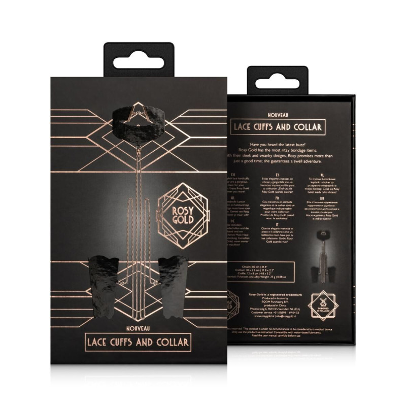 Кружевные наручники и воротник Rosy Gold - Lace Cuffs and Collar - Black Кружевные наручники и воротник Rosy Gold - Lace Cuffs and Collar - Black