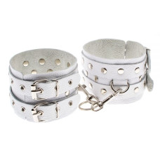 Оковы sLash Leather Double Fix Leg Cuffs Белые