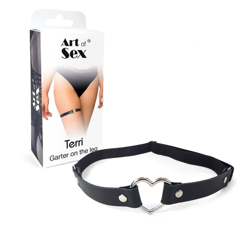 Гартер на ногу Сердце из натуральной кожи Art of Sex - Terri 1шт, цвет Черный Гартер на ногу Сердце из натуральной кожи Art of Sex - Terri 1шт, цвет Черный