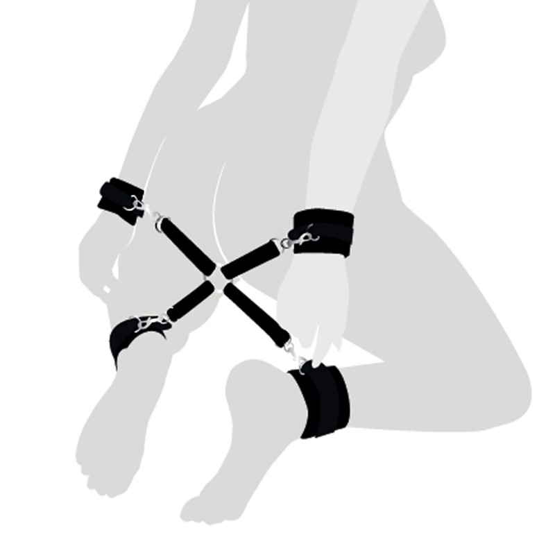 Хрестовина з натуральної шкіри Art of Sex – 4 Way Connector, чорний Хрестовина з натуральної шкіри Art of Sex – 4 Way Connector, чорний