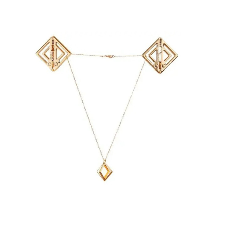 Зажимы для сосков с легкой подвеской Lockink Золотые Зажимы для сосков с легкой подвеской Lockink Золотые