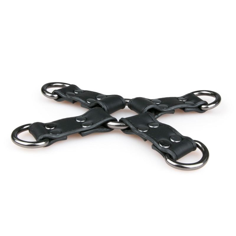 Хрестовина EasyToys Zwarte Kunstleren Hogtie Хрестовина EasyToys Zwarte Kunstleren Hogtie