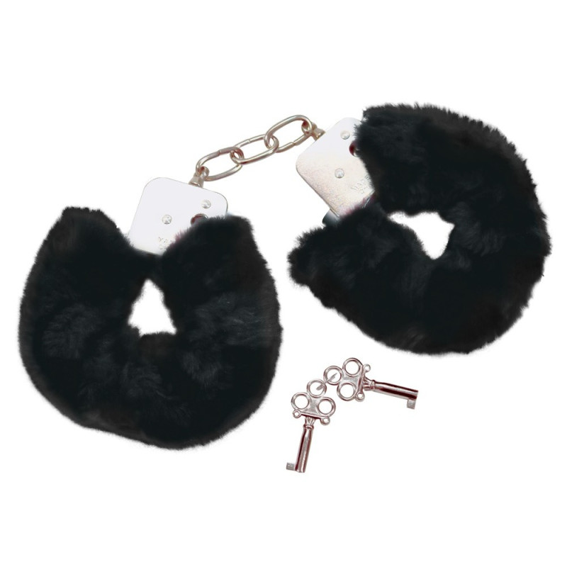 Наручники с черным мехом Bad Kitty Handcuffs, металл Наручники с черным мехом Bad Kitty Handcuffs, металл