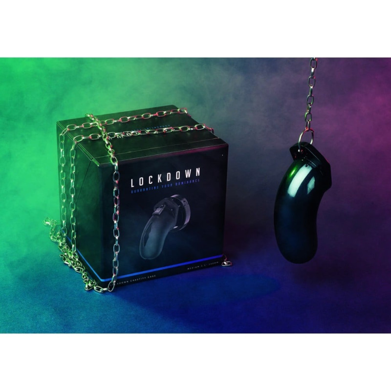 Пояс вірності ManCage Lockdown Chastity Cage, чорний, M Пояс вірності ManCage Lockdown Chastity Cage, чорний, M