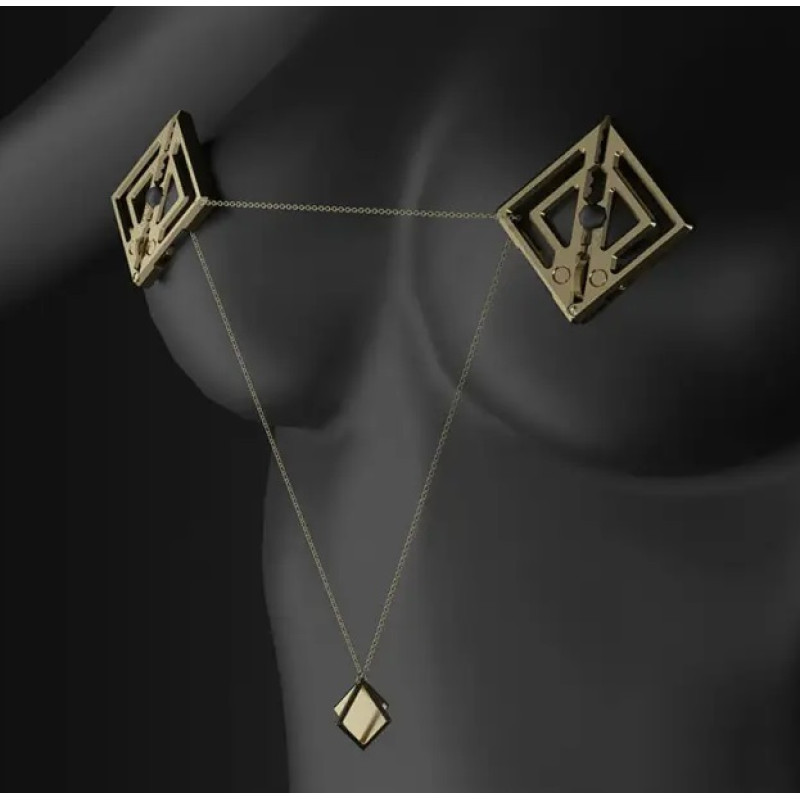 Зажимы для сосков с легкой подвеской Lockink Золотые Зажимы для сосков с легкой подвеской Lockink Золотые