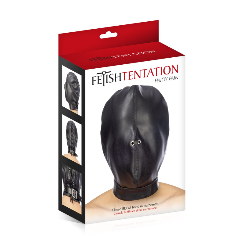 Капюшон для БДСМ Fetish Tentation Closed BDSM hood in leatherette Капюшон для БДСМ Fetish Tentation Closed BDSM hood in leatherette
