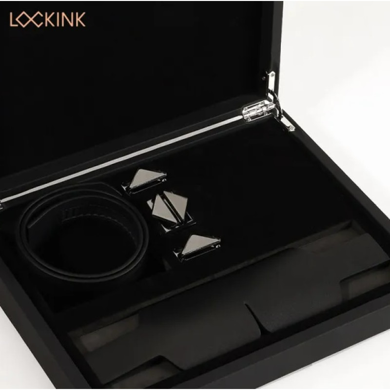 Маска на глаза кожаная Lockink черная Маска на глаза кожаная Lockink черная