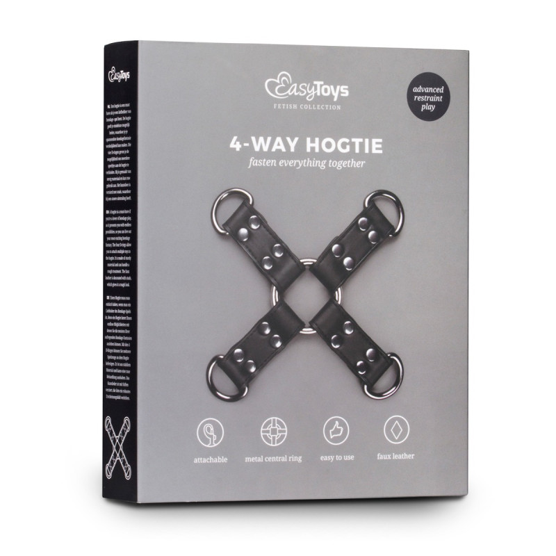 Хрестовина EasyToys Zwarte Kunstleren Hogtie Хрестовина EasyToys Zwarte Kunstleren Hogtie