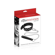 Ошейник с поводком Fetish Tentation Rivets and Leash