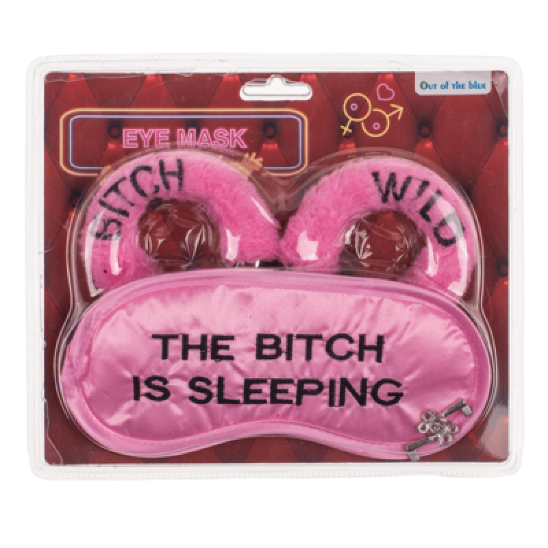 Плюшевые наручники и маска для глаз OOTB Wild Bitch Pink Плюшевые наручники и маска для глаз OOTB Wild Bitch Pink