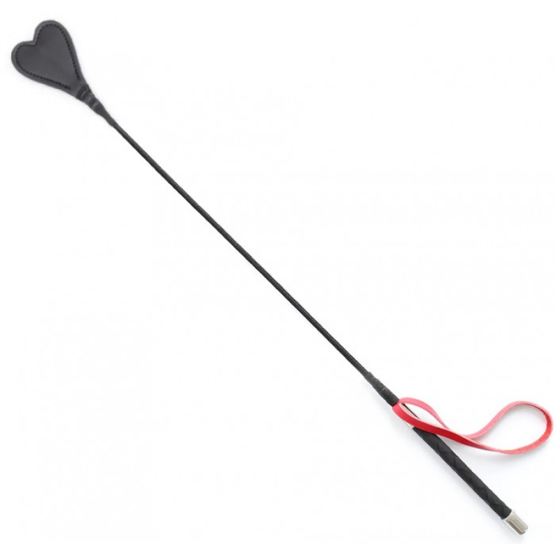 Стек DS Fetish Crop heart black/red, 66 см