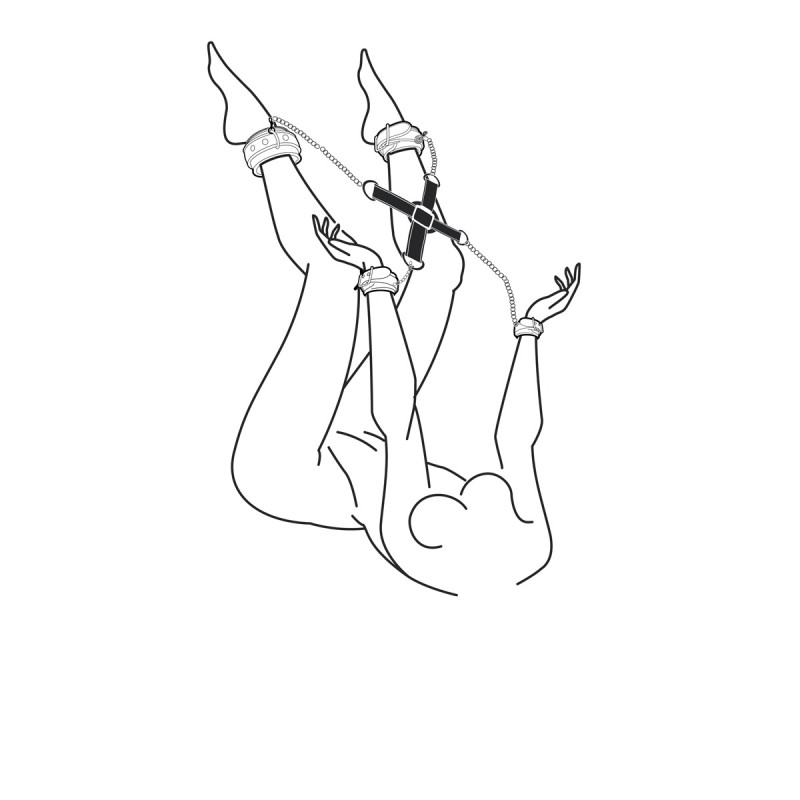 Хрестовина EasyToys Zwarte Kunstleren Hogtie Хрестовина EasyToys Zwarte Kunstleren Hogtie