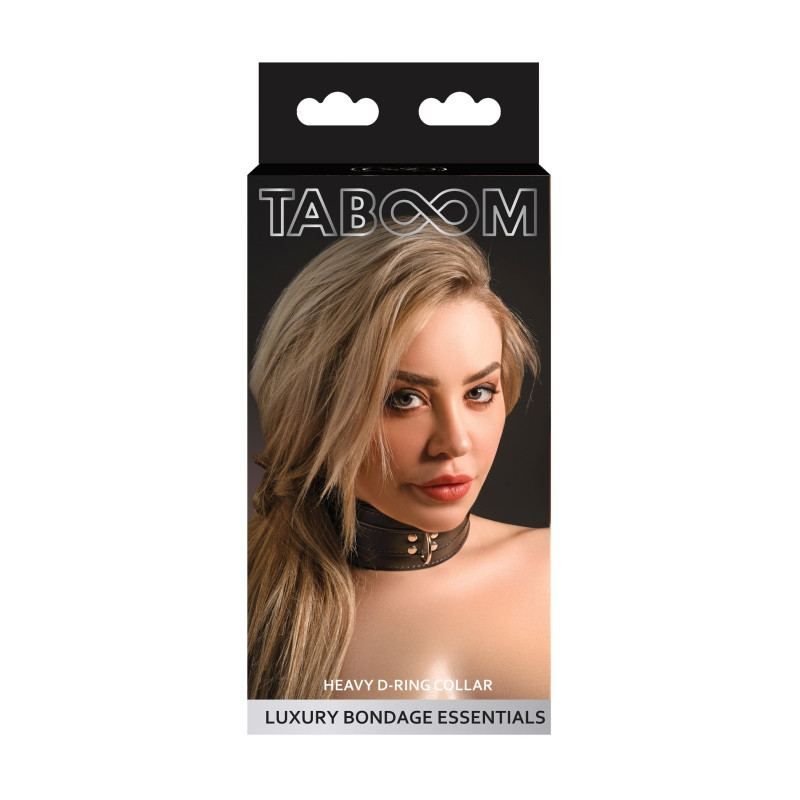 Нашийник з D-подібним кільцем та заклепками Taboom, веганська шкіра, чорний, 44 см Нашийник з D-подібним кільцем та заклепками Taboom, веганська шкіра, чорний, 44 см