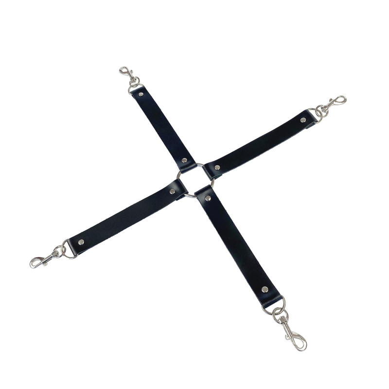 Хрестовина з натуральної шкіри Art of Sex – 4 Way Connector, чорний Хрестовина з натуральної шкіри Art of Sex – 4 Way Connector, чорний