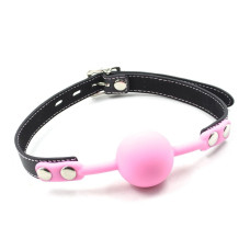 Кляп DS Fetish Silicone ball gag with lock силиконовый с замком Розовый
