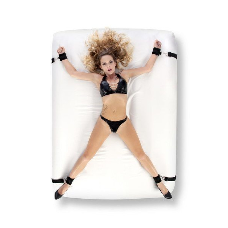 Фиксатор рук и ног для кровати Fetish Tentation Ankle and Wrist Straps for Bad с маской на глаза Фиксатор рук и ног для кровати Fetish Tentation Ankle and Wrist Straps for Bad с маской на глаза