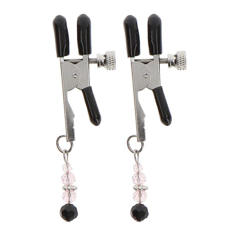 Зажимы на соски с бусинами Taboom Clamps With Beads серебристые Зажимы на соски с бусинами Taboom Clamps With Beads серебристые