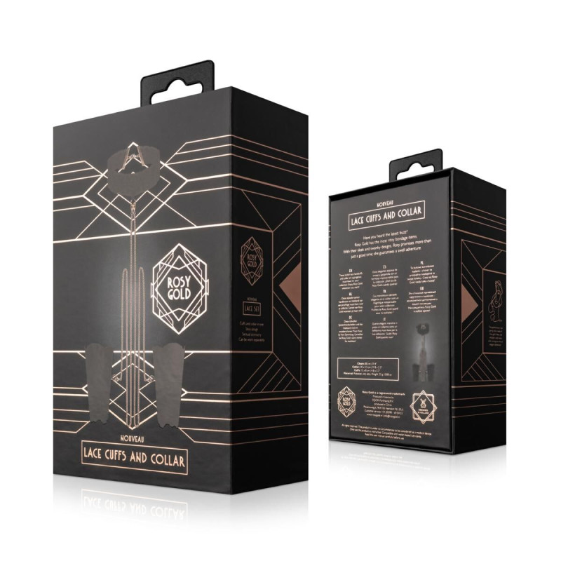 Кружевные наручники и воротник Rosy Gold - Lace Cuffs and Collar - Black Кружевные наручники и воротник Rosy Gold - Lace Cuffs and Collar - Black