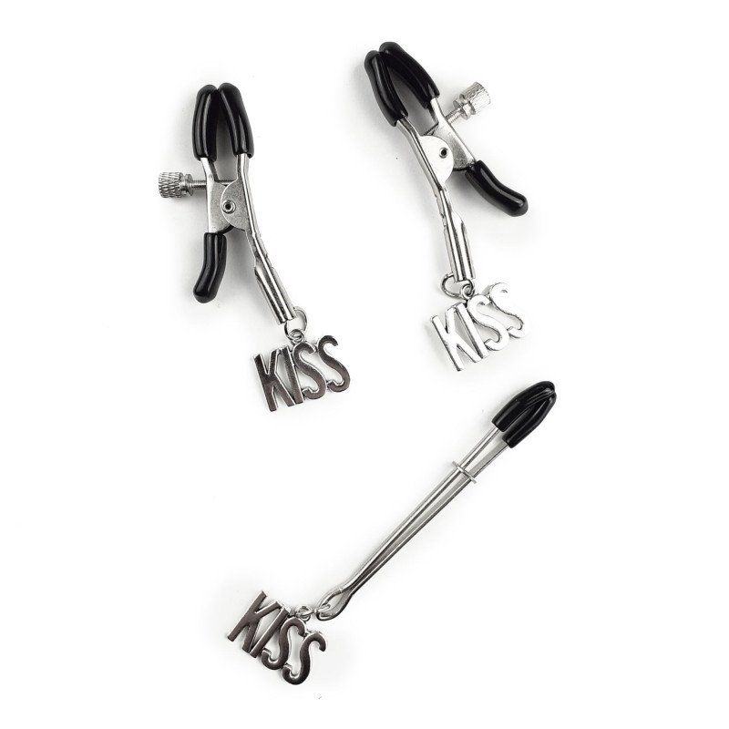 Зажимы для сосков и клитора Art of Sex Nipple and clit clamps KISS Зажимы для сосков и клитора Art of Sex Nipple and clit clamps KISS