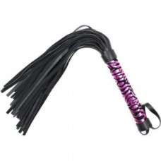 Флогер DS Fetish экокожа леопард M черно-розовый, 39 см