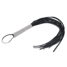 Флогер со стразами DS Fetish Flogger diamond L black, 70 см