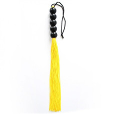 Флогер DS Fetish FLOGGER, 5 кульок, Жовтий,ручка 45 см
