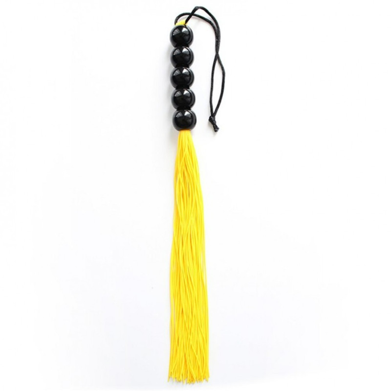 Флогер DS Fetish FLOGGER, 5 шариков, Желтый,ручка 45 см Флогер DS Fetish FLOGGER, 5 шариков, Желтый,ручка 45 см