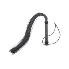 Силиконовый флогер с ручкой из шариков DS Fetish, черный 45 см