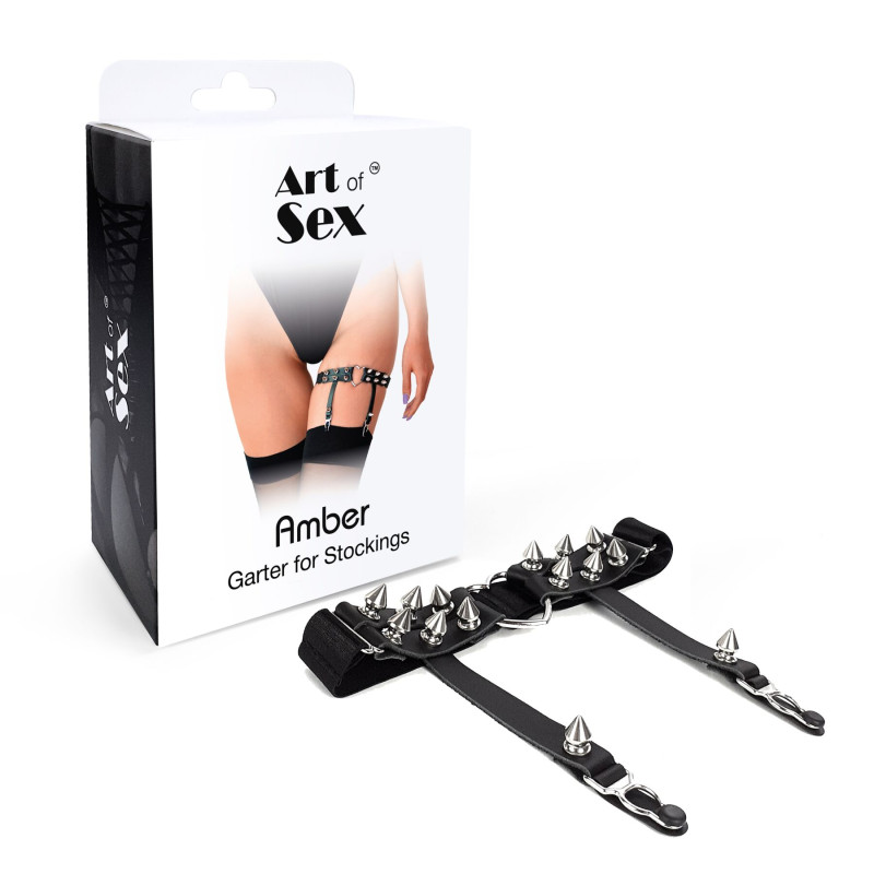 Гартер на ногу сердце с шипами из натуральной кожи Art of Sex Amber 1 шт. Гартер на ногу сердце с шипами из натуральной кожи Art of Sex Amber 1 шт.