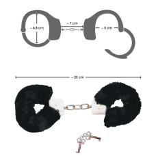 Наручники с черным мехом Bad Kitty Handcuffs, металл