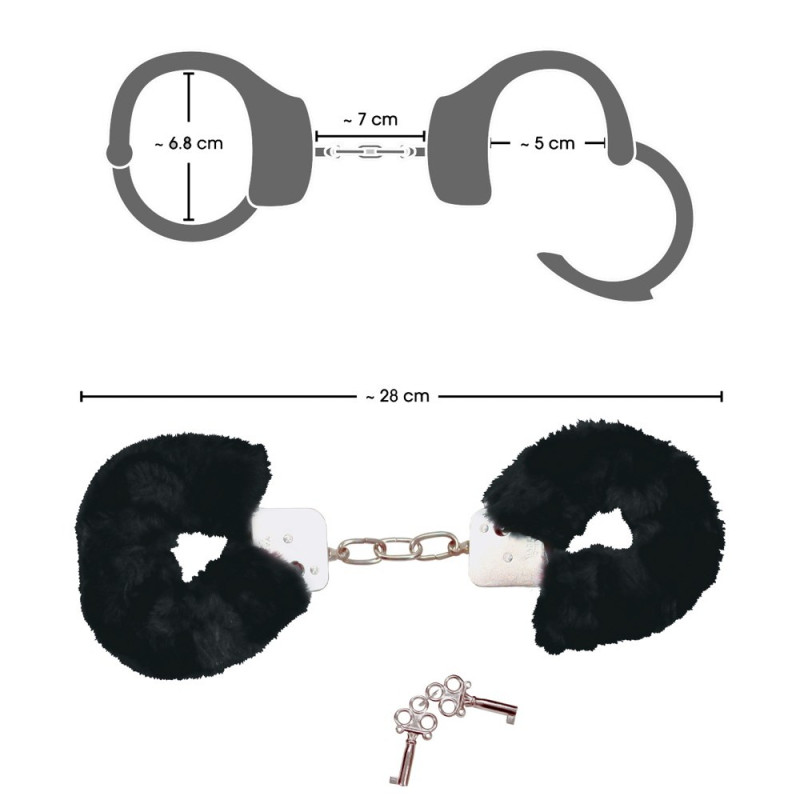 Наручники с черным мехом Bad Kitty Handcuffs, металл Наручники с черным мехом Bad Kitty Handcuffs, металл