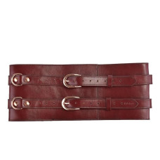 Кожаный пояс для бондажа Liebe Seele Wine Red Waist Cuff, S Size