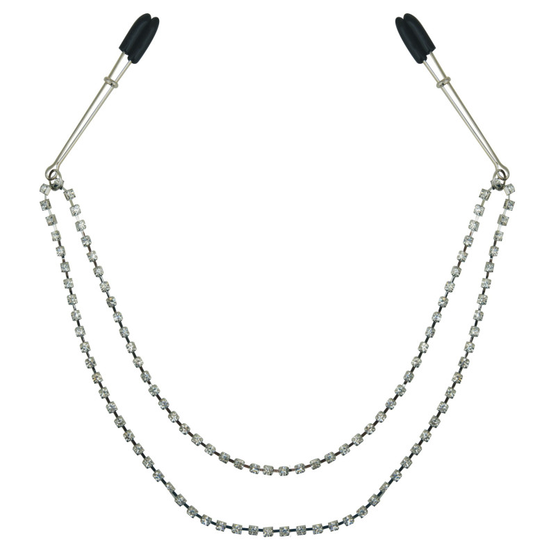 Украшение цепочка с зажимами для сосков Sportsheets Midnight Bling Nipple Clips Украшение цепочка с зажимами для сосков Sportsheets Midnight Bling Nipple Clips