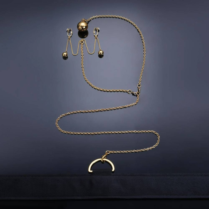 Розпірка для рук і ніг з ланцюжком для клітора та вагінальною кулькою UPKO Розпірка для рук і ніг з ланцюжком для клітора та вагінальною кулькою UPKO