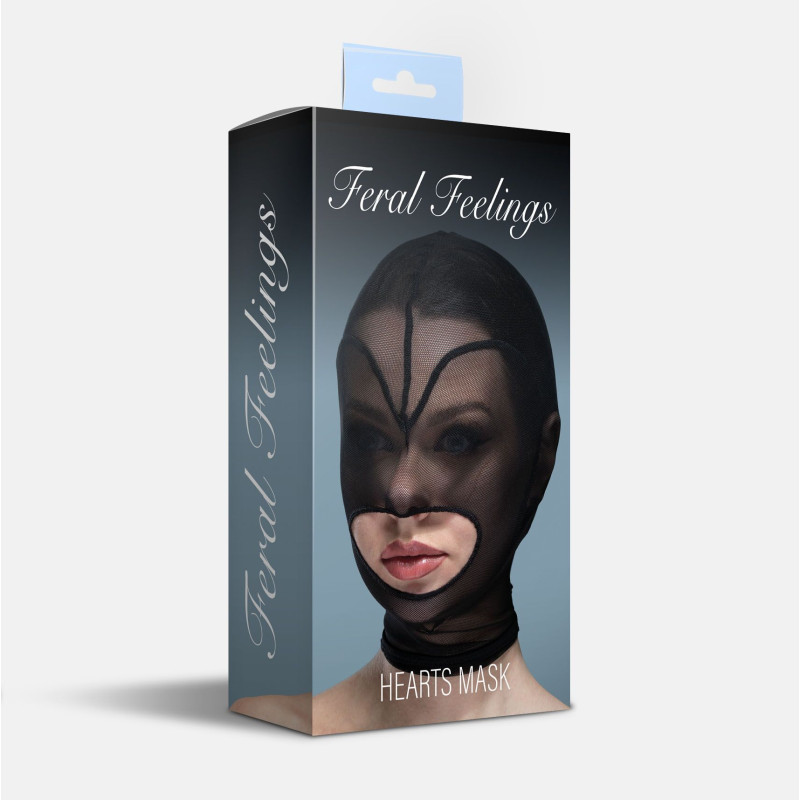 Маска сердце сетка с открытым ртом Feral Feelings - Hearts Mask Black/Black Маска сердце сетка с открытым ртом Feral Feelings - Hearts Mask Black/Black