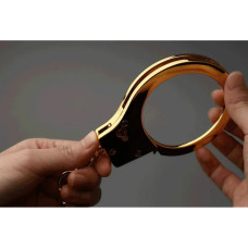 Наручники металлические позолоченные массивные Lockink