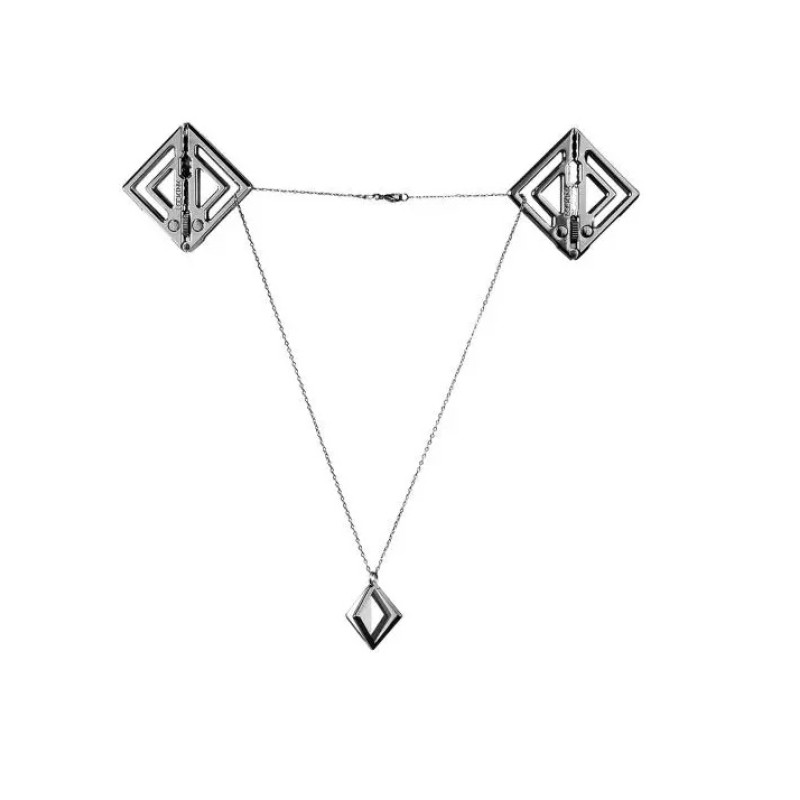 Зажимы для сосков с легкой подвеской Lockink Серые Зажимы для сосков с легкой подвеской Lockink Серые