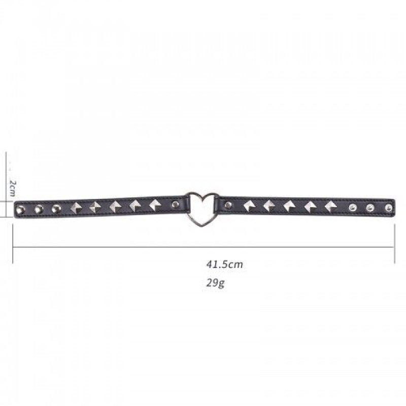 Чокер з сердцем DS Fetish Чорний Чокер з сердцем DS Fetish Чорний